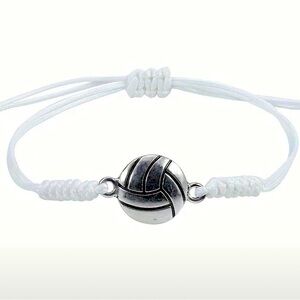 NWT adjustable volleyball white silver bracelet